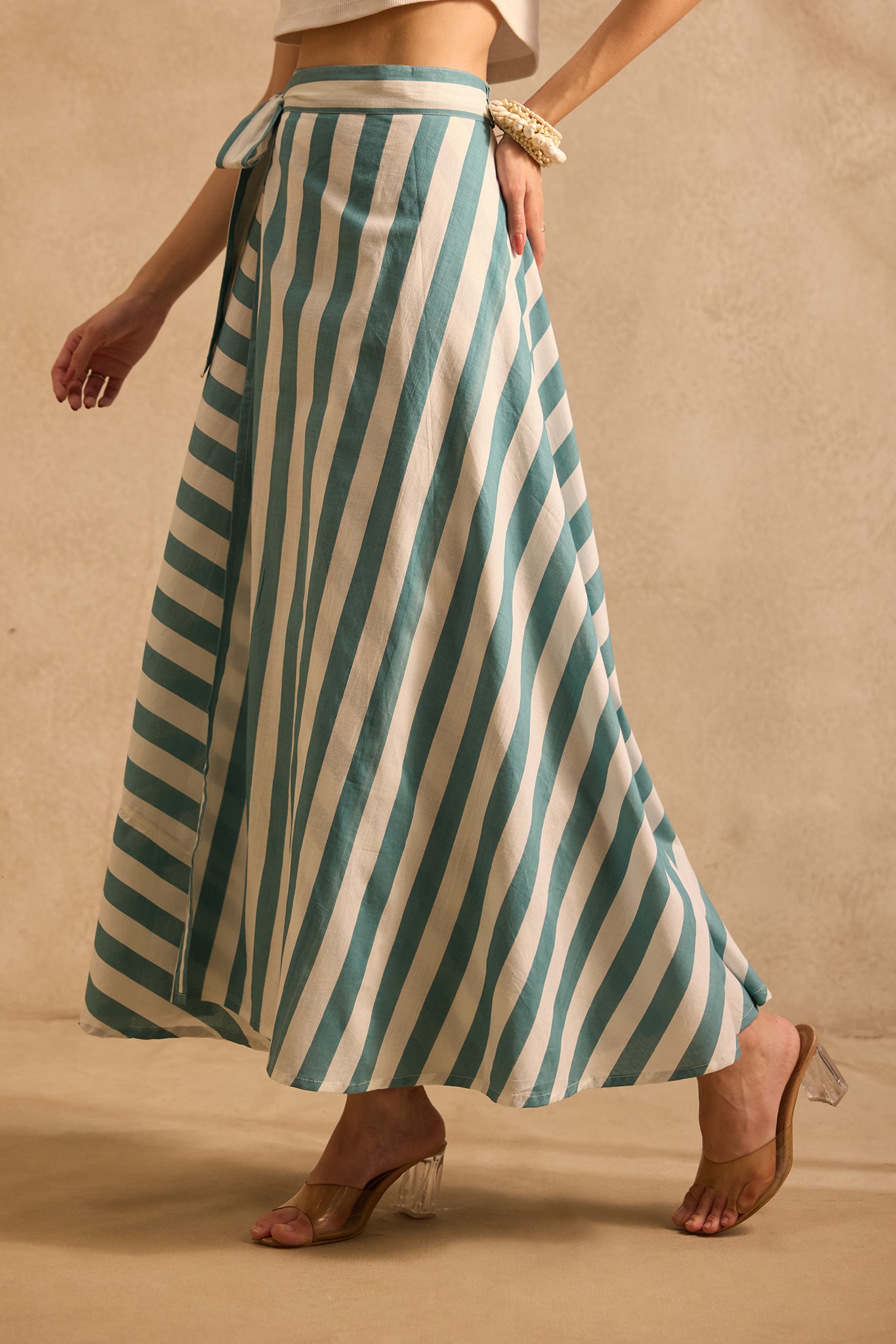 Coastal Stripe Wrap Skirt