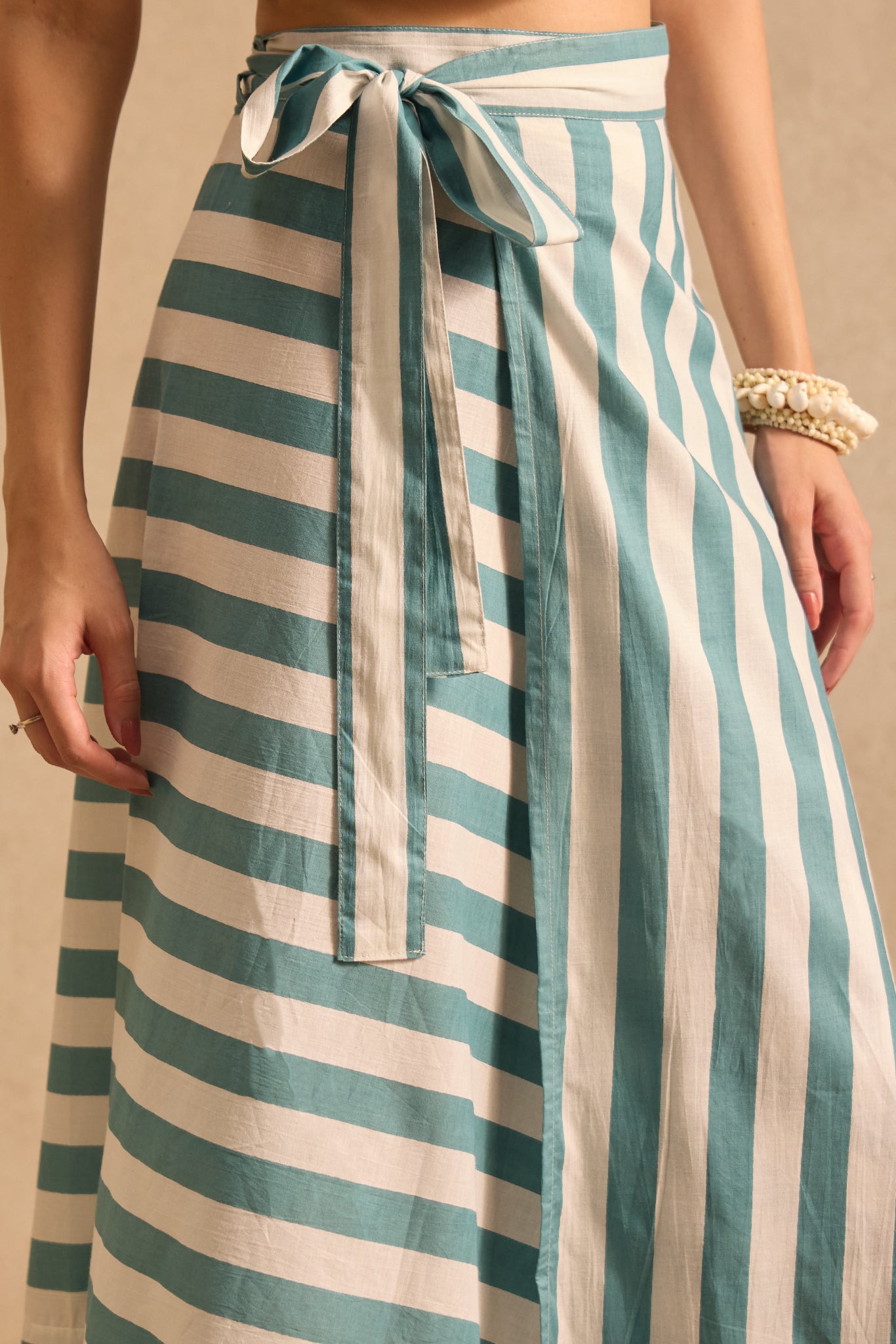 Coastal Stripe Wrap Skirt
