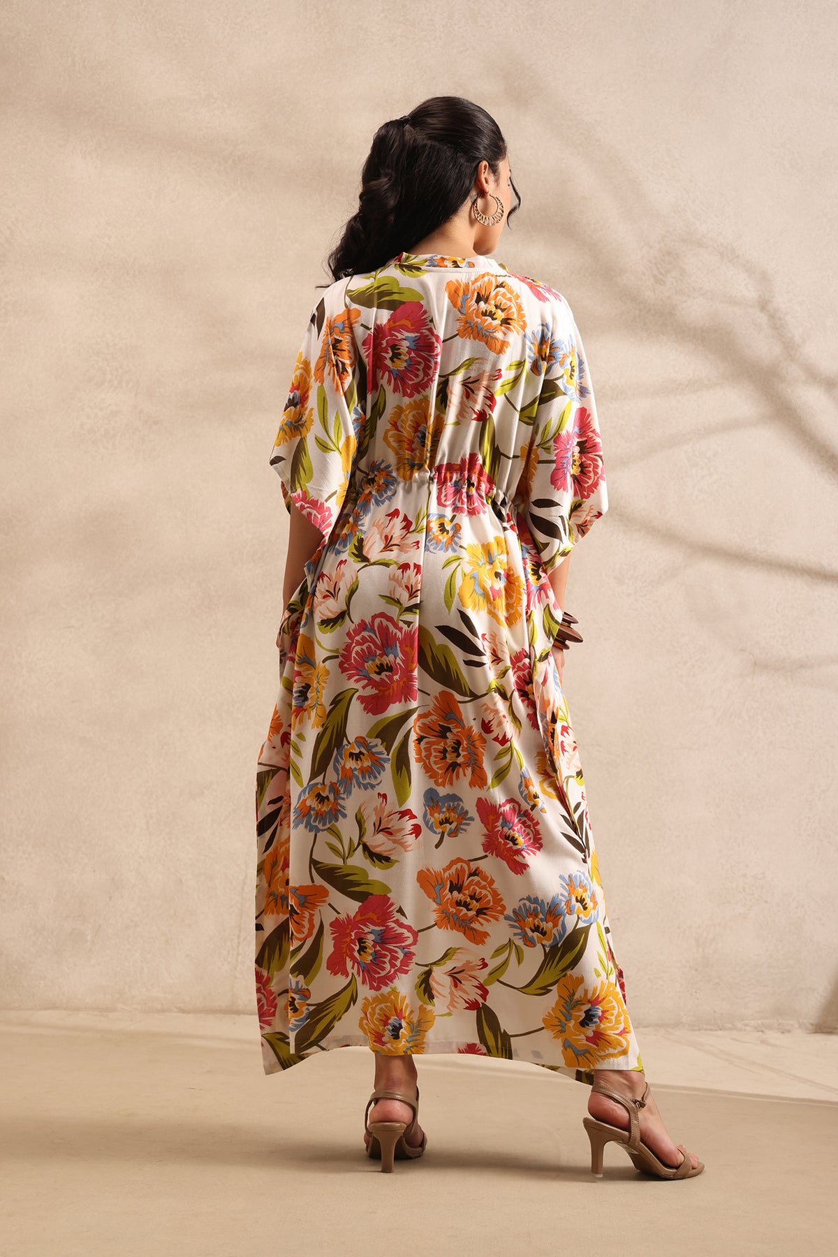 Ivory Bloom Kaftan Maxi Night Dress