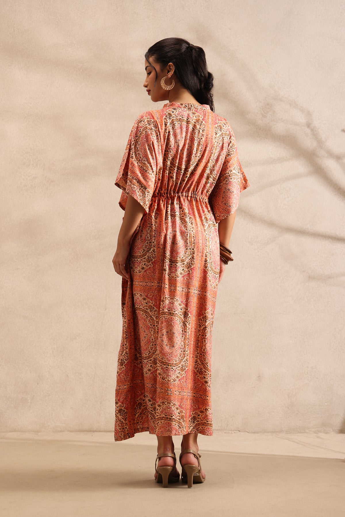 Rust Mosaic Kaftan Maxi Night Dress
