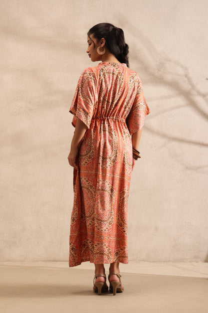 Rust Mosaic Kaftan Maxi Night Dress