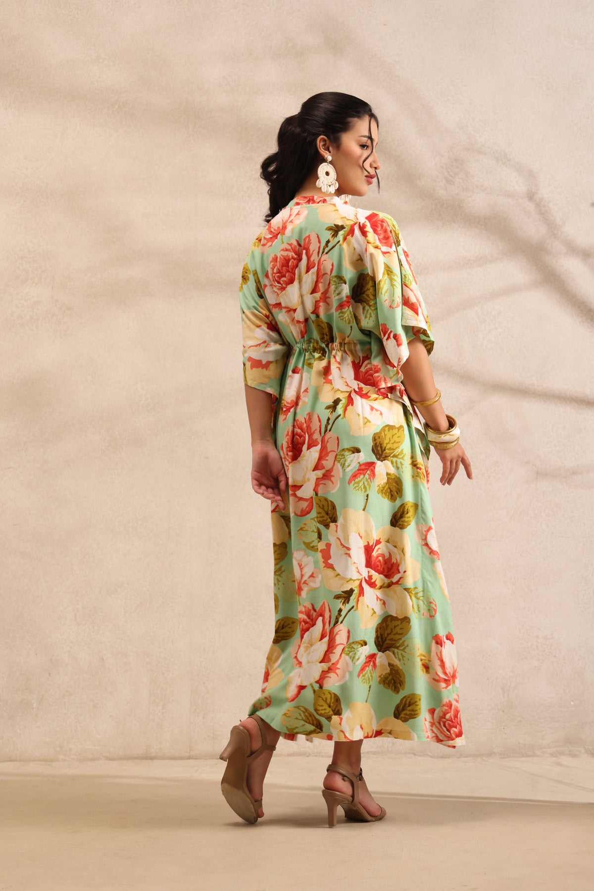Pastel Bloom Kaftan Maxi Night Dress