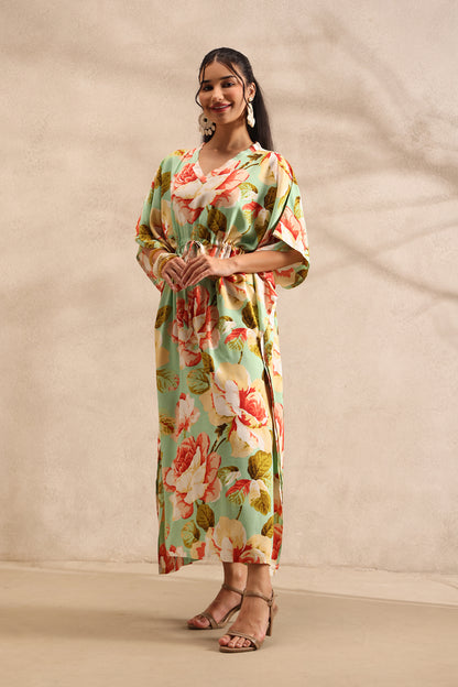 Pastel Bloom Kaftan Maxi Night Dress
