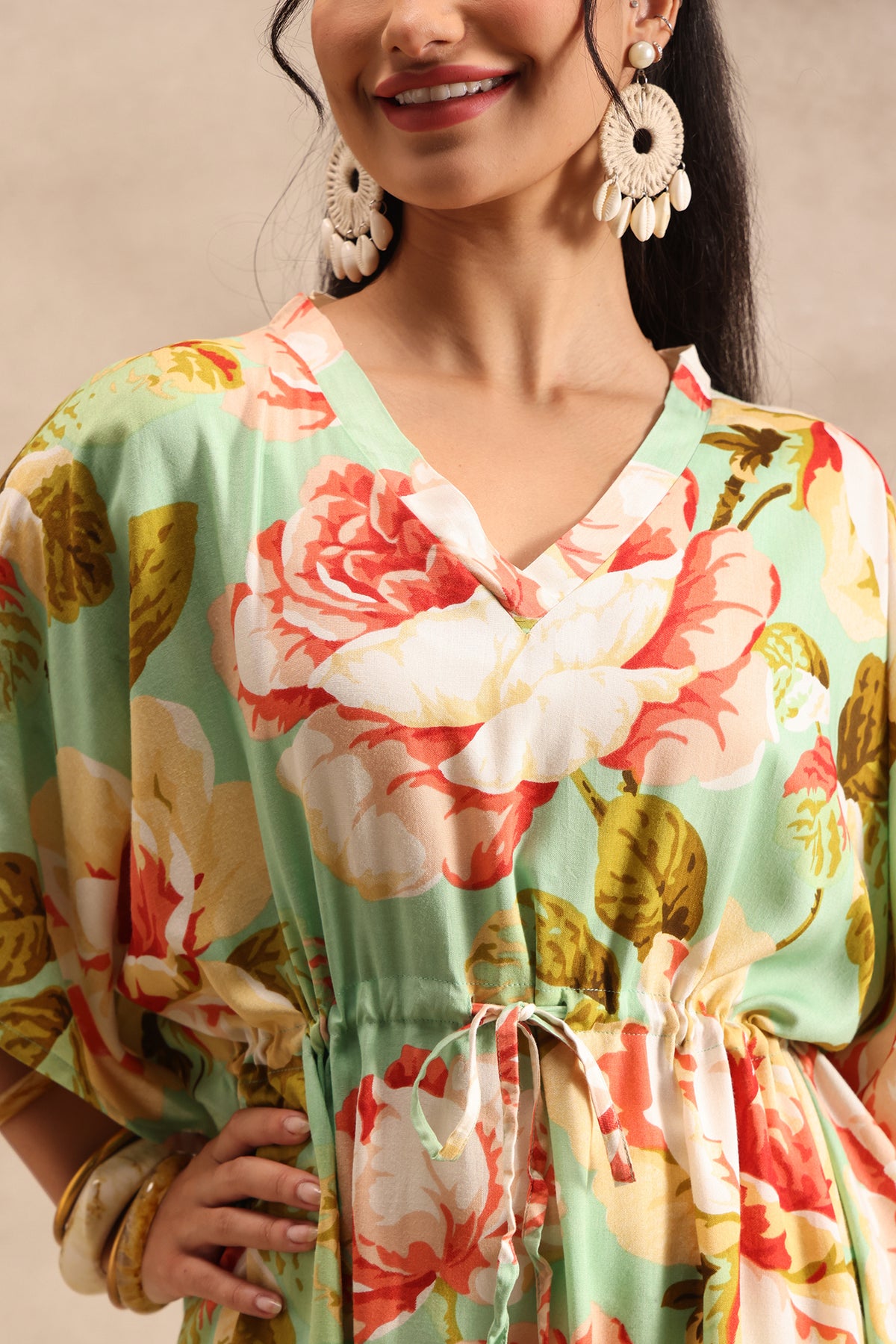 Pastel Bloom Kaftan Maxi Night Dress
