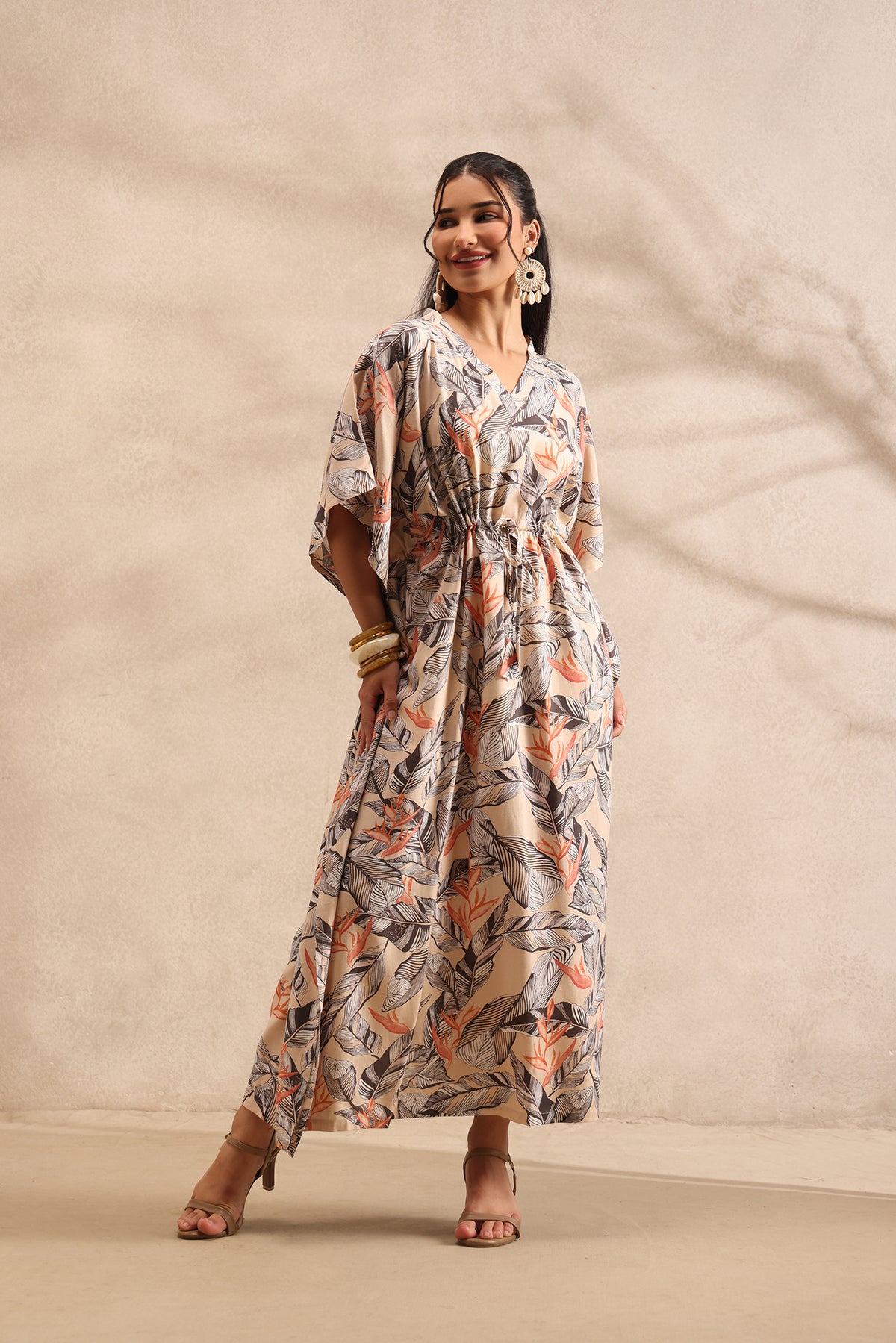 Tropical Kaftan Maxi Night Dress