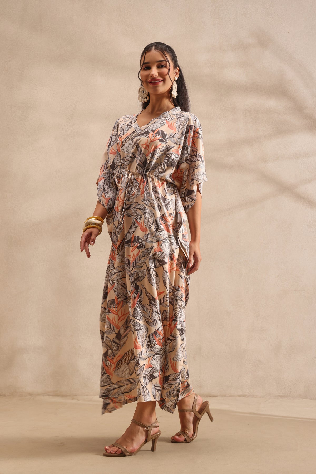 Tropical Kaftan Maxi Night Dress