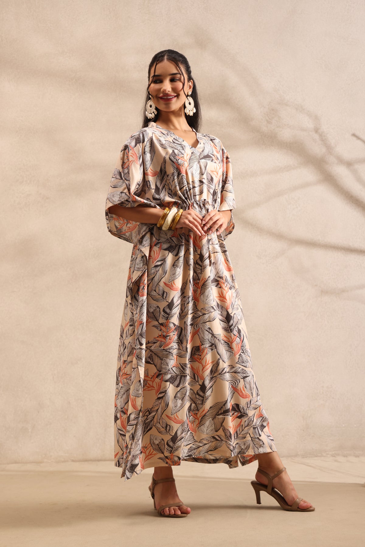 Tropical Kaftan Maxi Night Dress