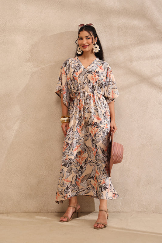 Tropical Kaftan Maxi Night Dress