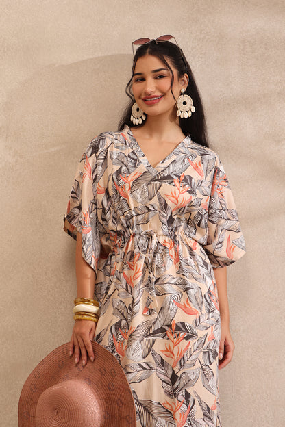 Tropical Kaftan Maxi Night Dress