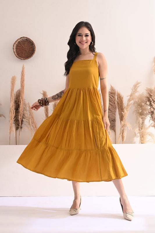 Mustard Tiered Dress
