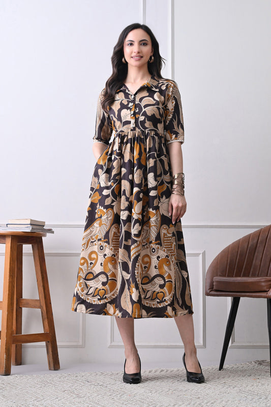 Kalamkari Shirt Dress