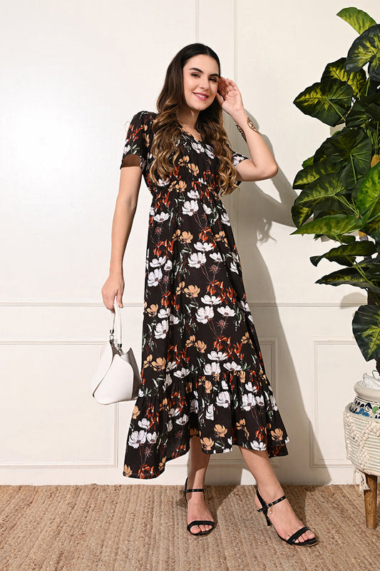 Steaming Coffee Maxi Dress
