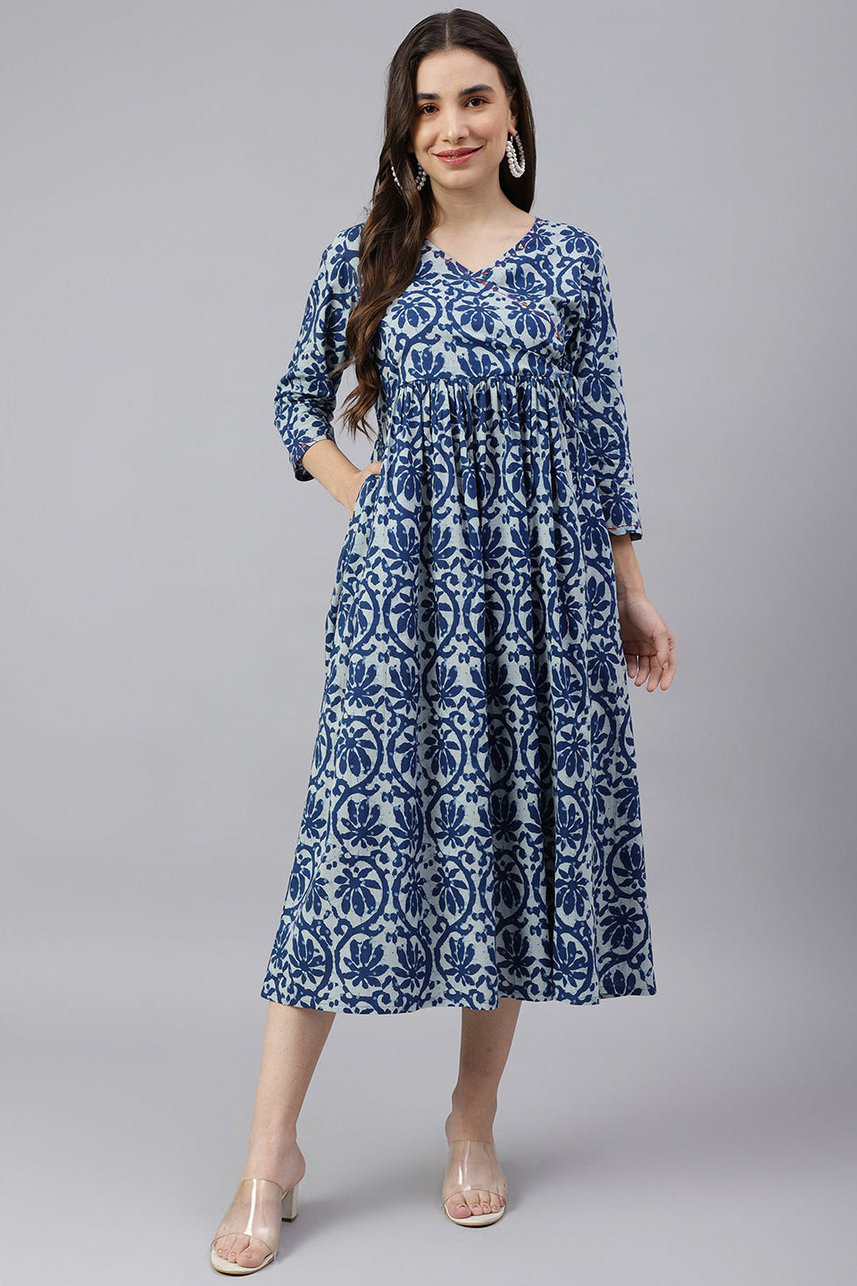 Indigo Flower Dress