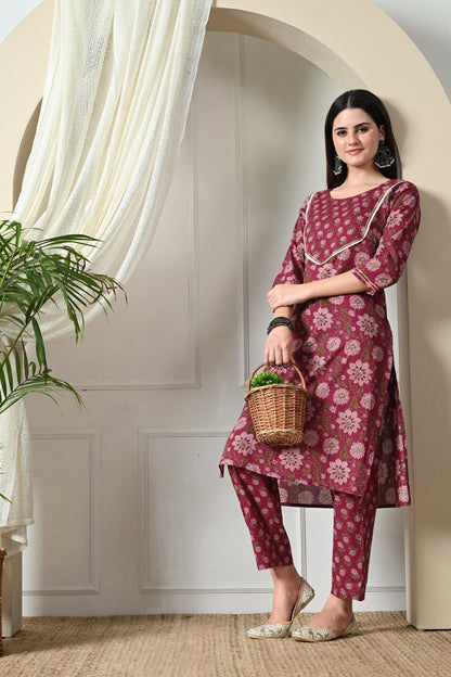 Burgundy Kurta Pant set