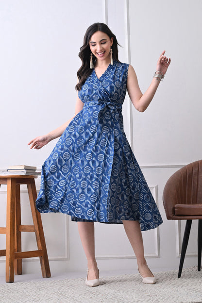 Geo Wrap Dress