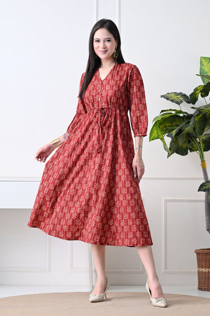 Noor Bagru Dress