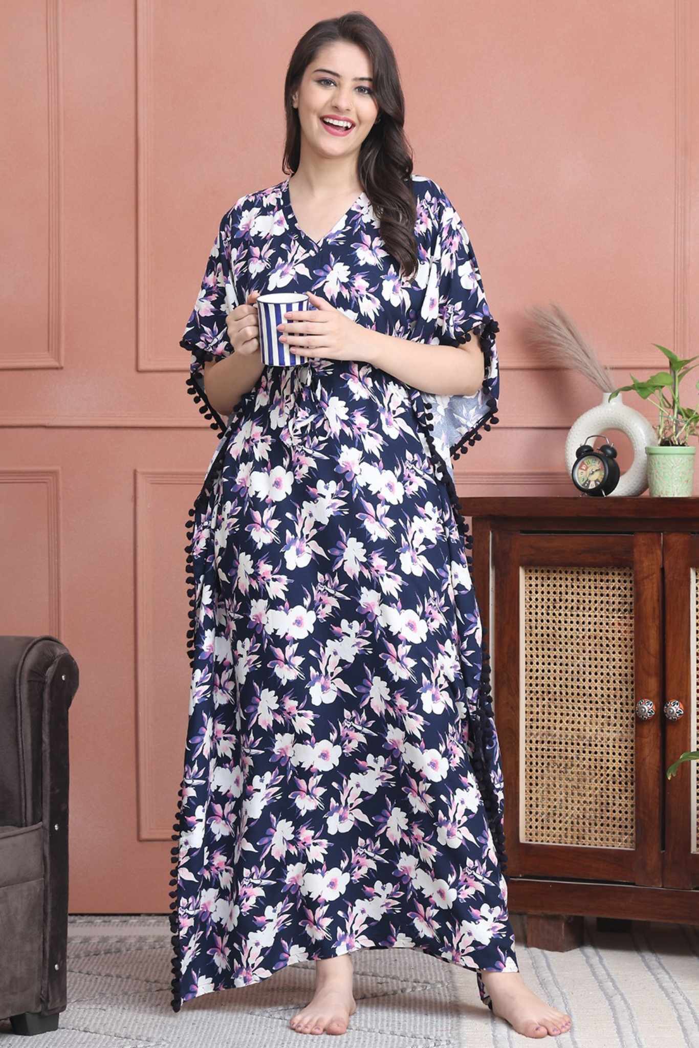 Mystic Magnolia Kaftan Maxi Night Dress