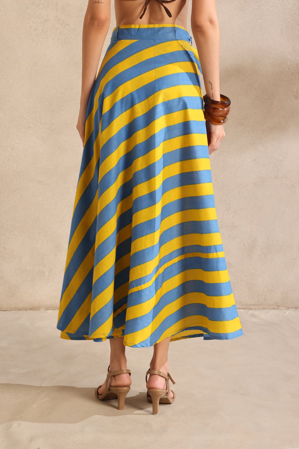 Sunshine Stripes Wrap Skirt