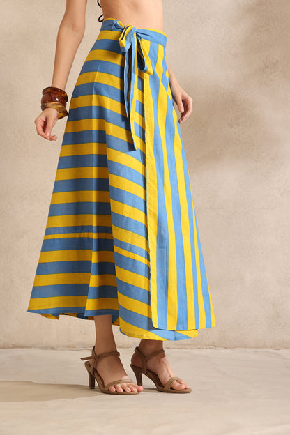 Sunshine Stripes Wrap Skirt