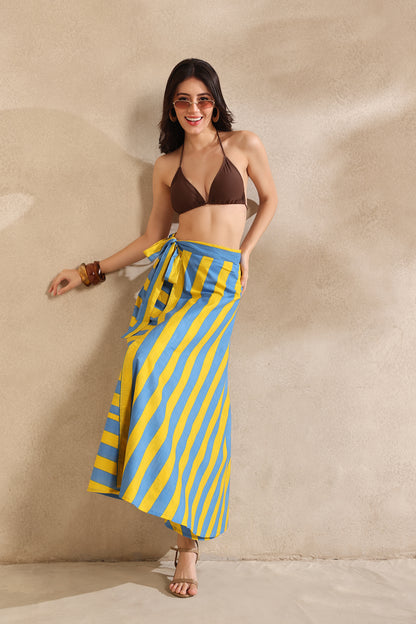 Sunshine Stripes Wrap Skirt