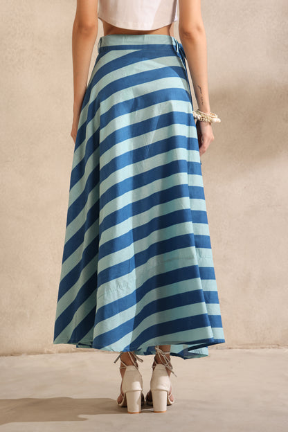 Seaside Stripes Wrap Skirt