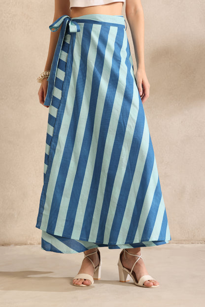 Seaside Stripes Wrap Skirt