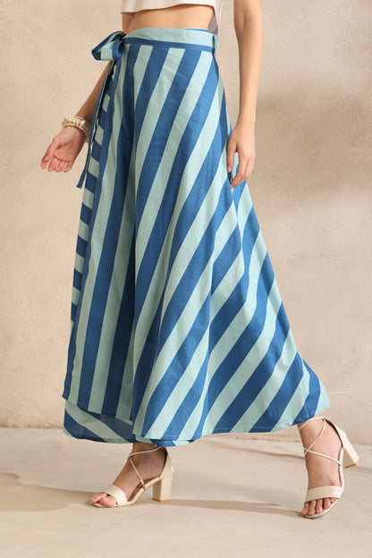 Seaside Stripes Wrap Skirt
