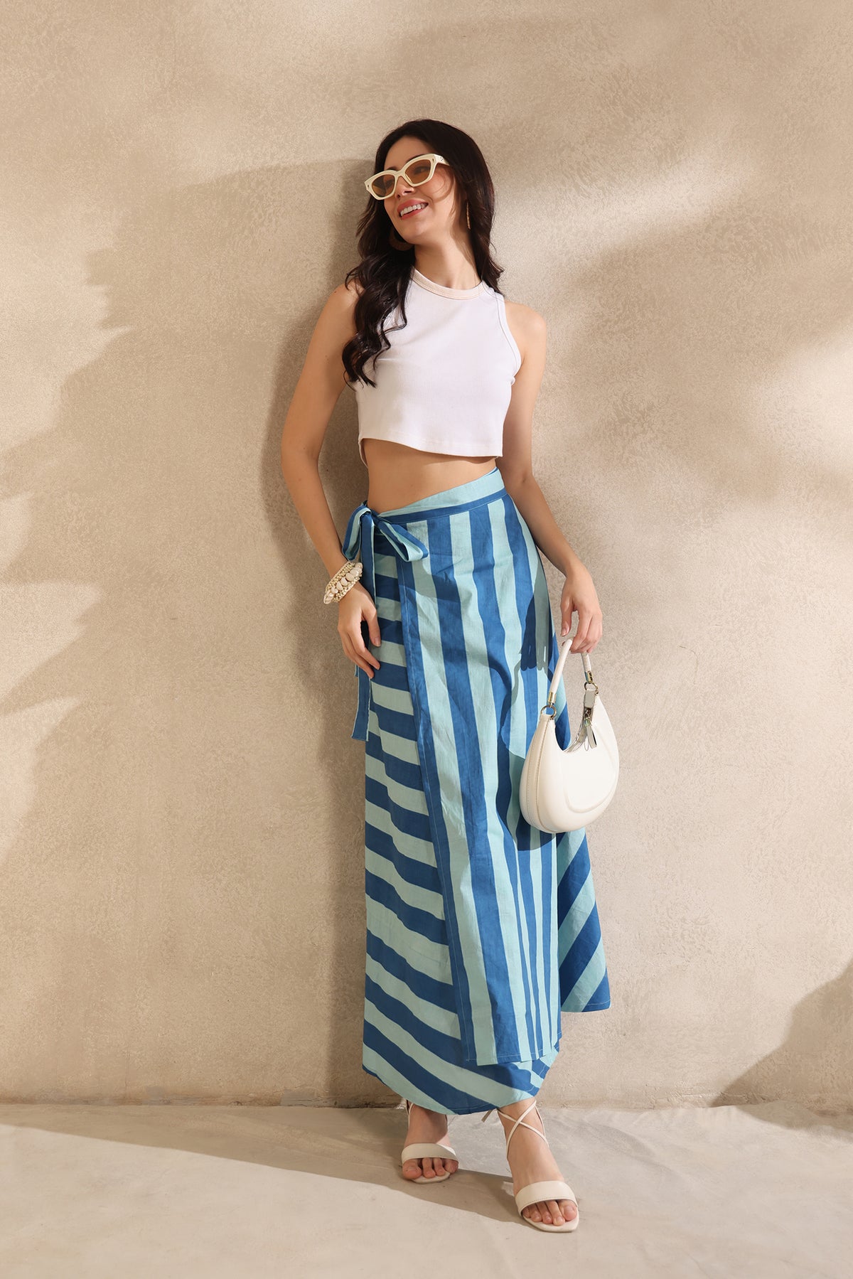 Seaside Stripes Wrap Skirt