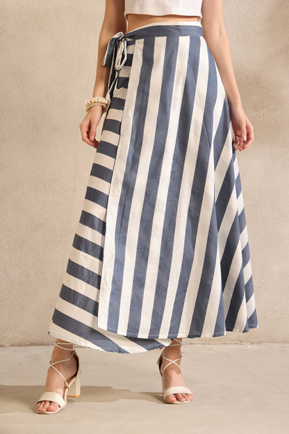 Nautical Stripes Wrap Skirt