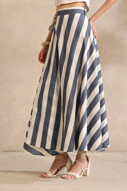 Nautical Stripes Wrap Skirt