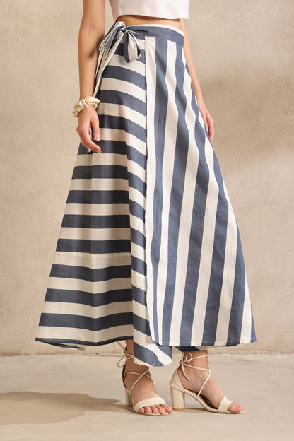 Nautical Stripes Wrap Skirt