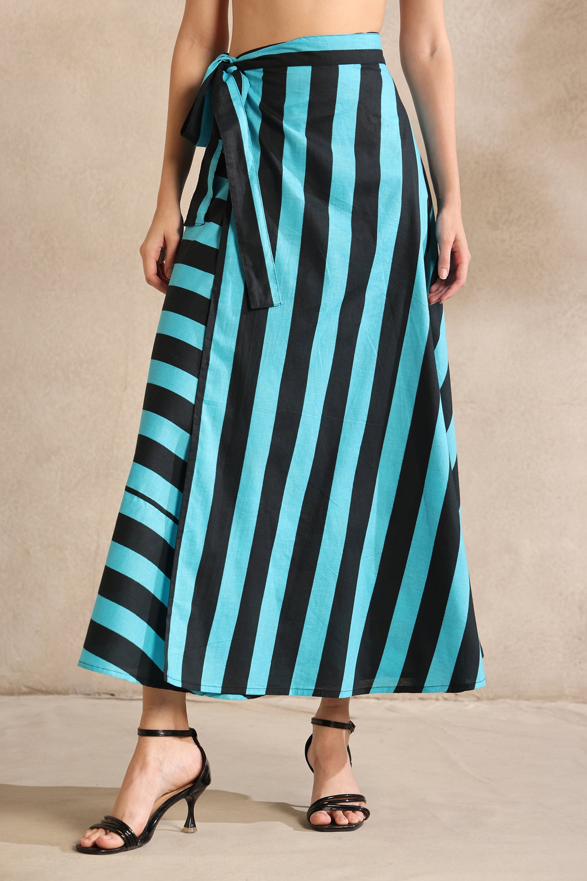 Aqua Noir Wrap Skirt