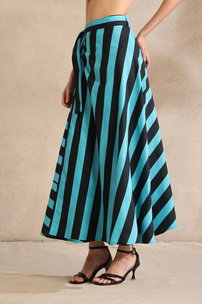 Aqua Noir Wrap Skirt
