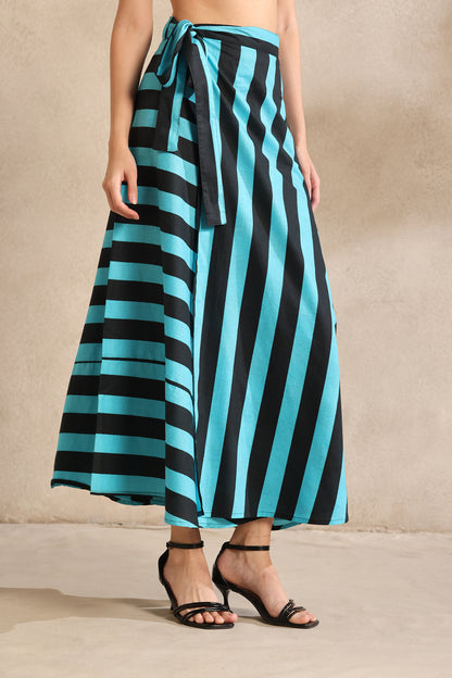 Aqua Noir Wrap Skirt