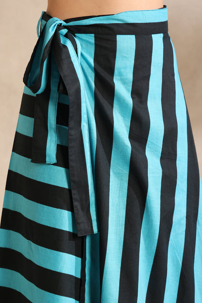 Aqua Noir Wrap Skirt