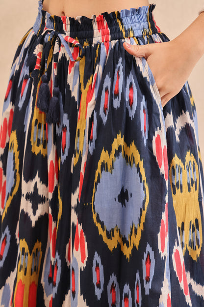 Mosaic Ikat Tiered Maxi Skirt