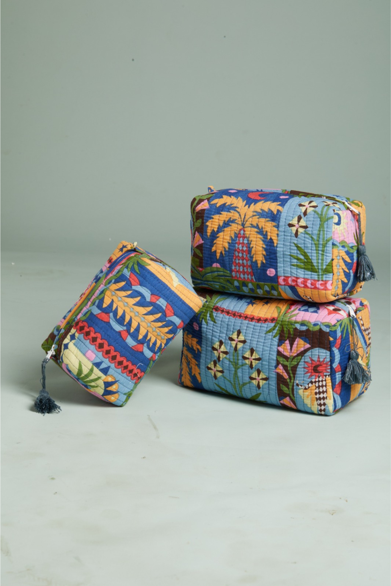 Island Carnival Quilted Pouches (Set of 3)