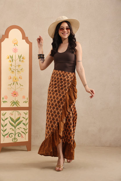 Cinnamon Spice Wrap Skirt