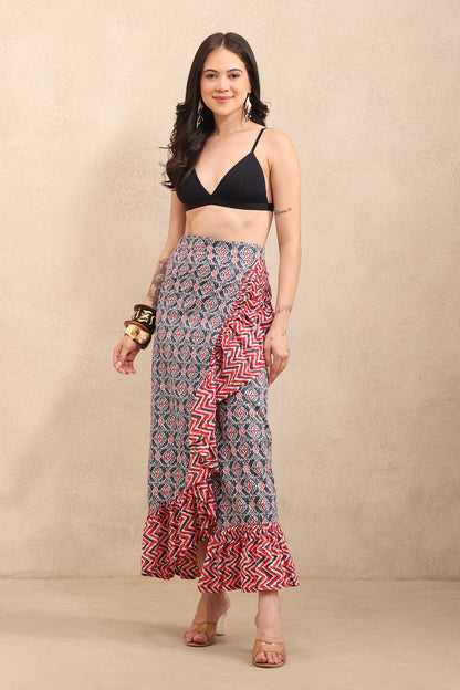Ruby Mosaic Wrap Skirt