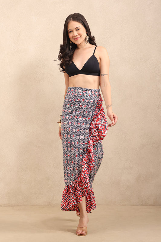 Ruby Mosaic Wrap Skirt