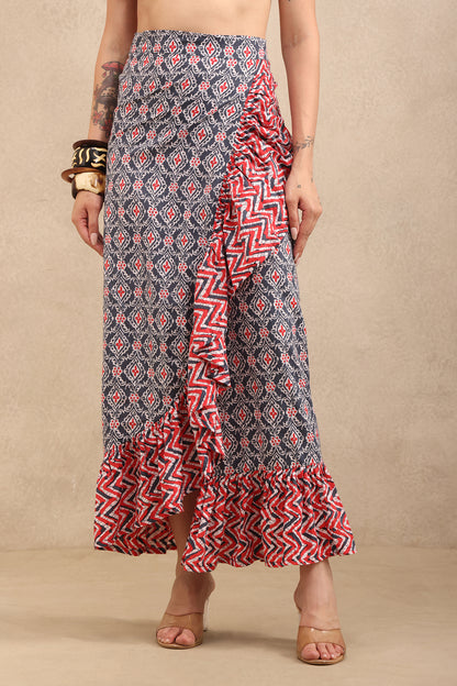 Ruby Mosaic Wrap Skirt