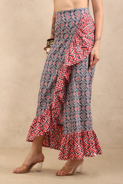 Ruby Mosaic Wrap Skirt
