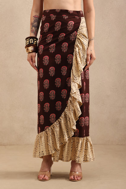 Mocha Meadow Wrap Skirt