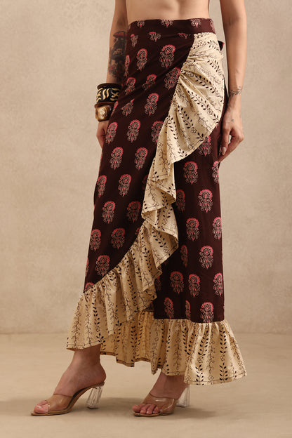 Mocha Meadow Wrap Skirt