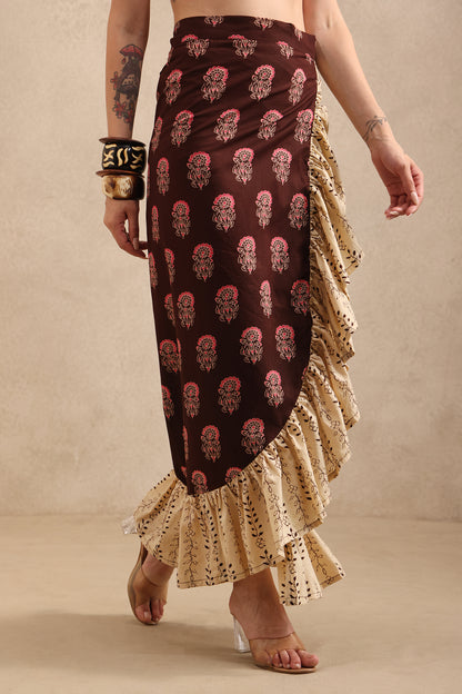 Mocha Meadow Wrap Skirt