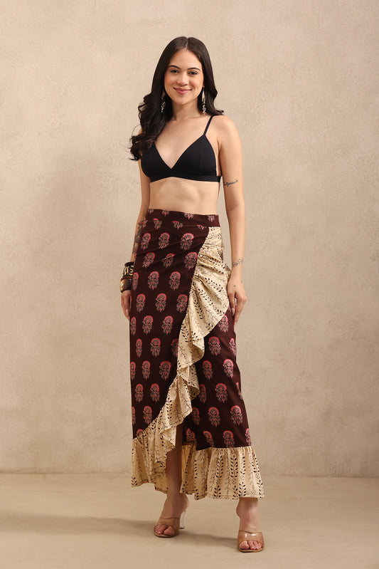 Mocha Meadow Wrap Skirt