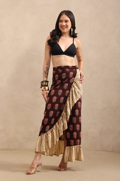 Mocha Meadow Wrap Skirt