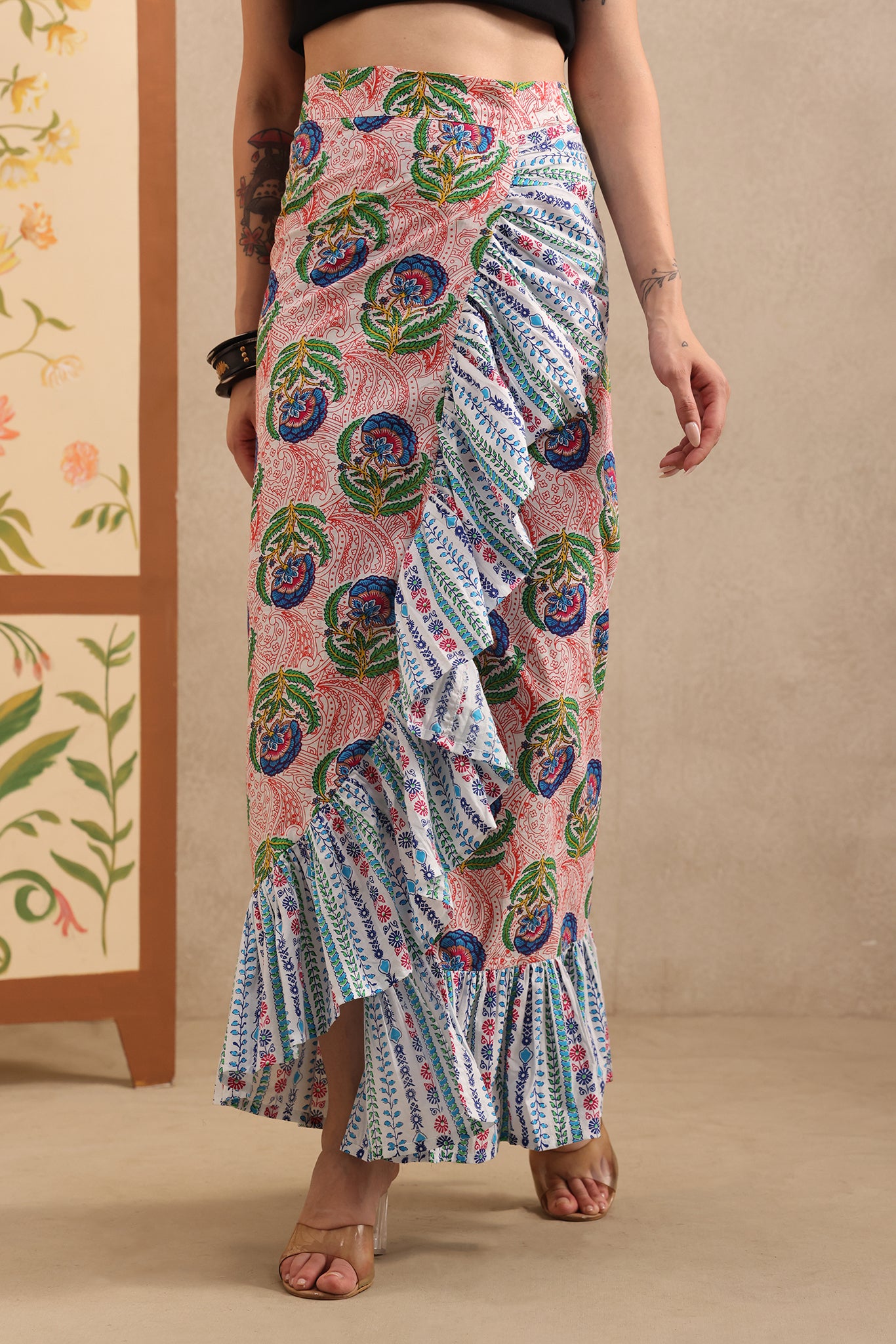 Pink Lotus Wrap Skirt