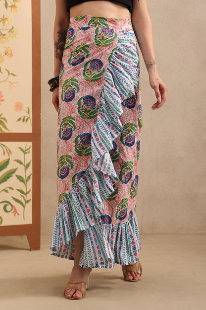 Pink Lotus Wrap Skirt