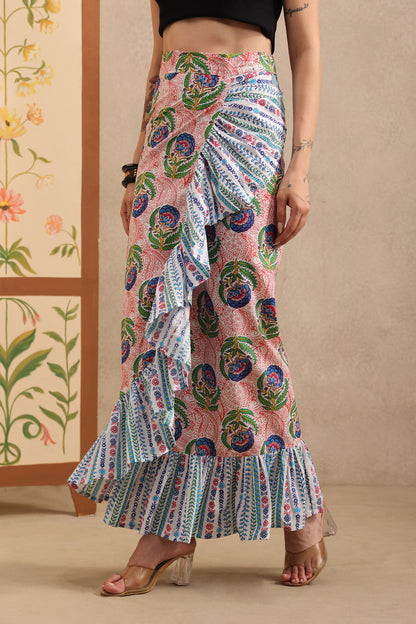 Pink Lotus Wrap Skirt